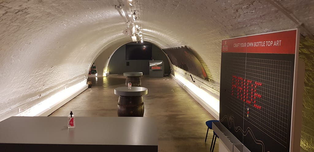 Internal view of Fuller's Hock Cellar from the bar