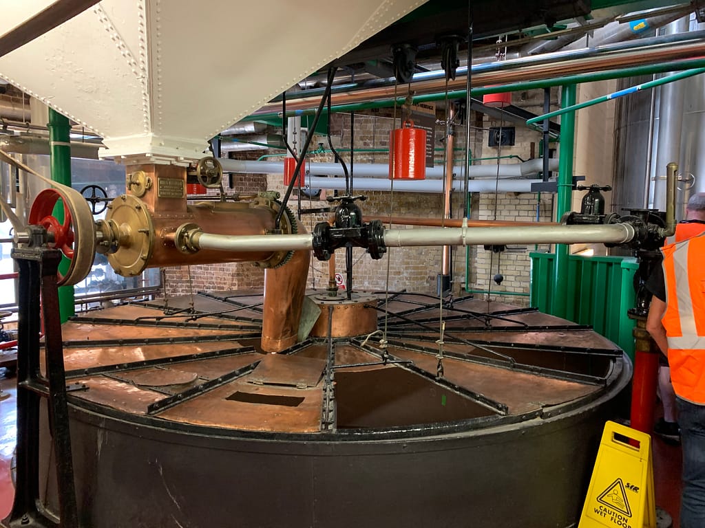 The copper lid of the original Fuller's mash tun