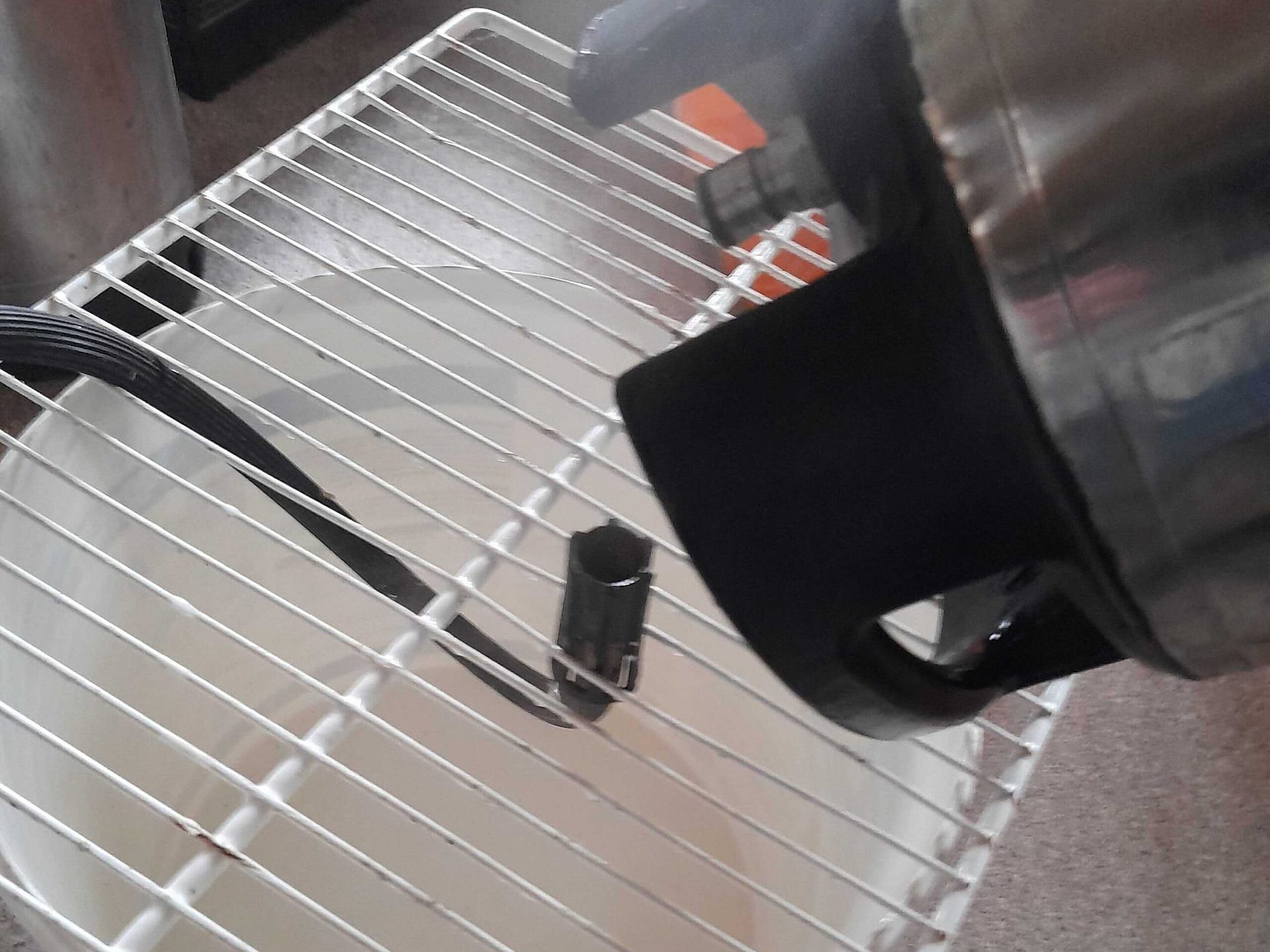 Steam being used to clean a home brew Cornelius keg